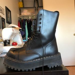 Black vegan combat boots